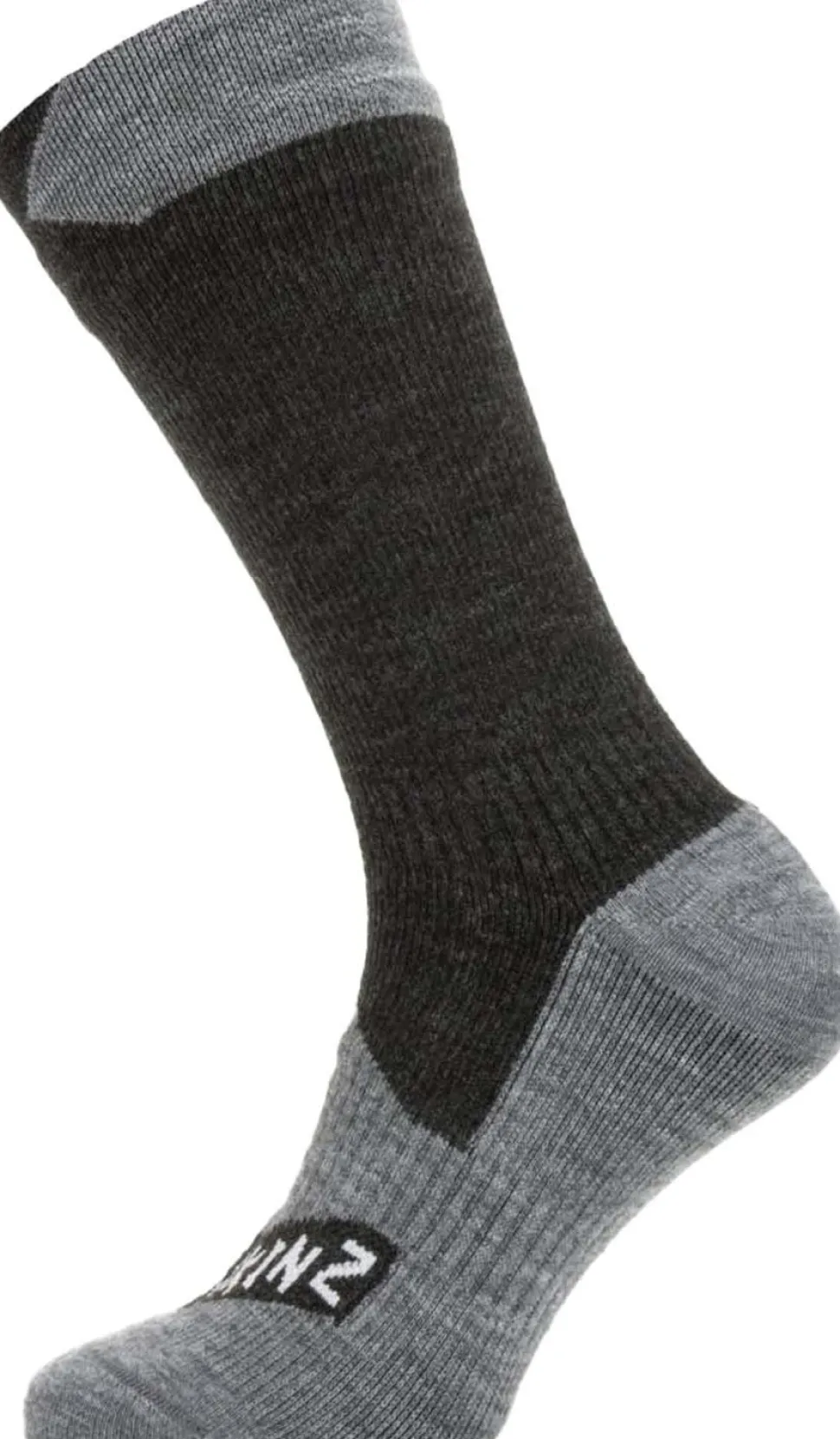 Sealskinz Raynham Waterproof All Weather Mid Length Sock Black/Dark Grey Marl