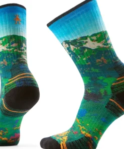 Smartwool Women's Hike Mountain Lake Print Crew Socks Targeted Cushion Capri