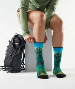 Smartwool Women's Hike Mountain Lake Print Crew Socks Targeted Cushion Capri
