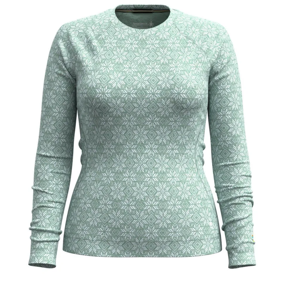 Smartwool Women's Merino 250 Baselayer Crew Boxed Arctic Green Digi Snow