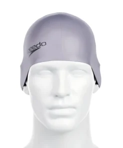 Speedo Plain Moulded Silicone Cap Chrome