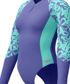 Speedo Women's Long Sleeve Swim Suit Blue