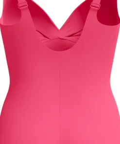 Speedo Womens Shaping Cross Knot 1 Piece Dark Pink
