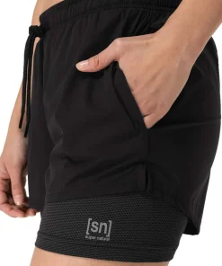 super.natural Women's Double Layer Shorts Jet Black