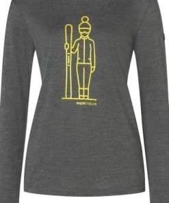 super.natural Women's Skianto Long Sleeve Pirate Grey Melange/Gold