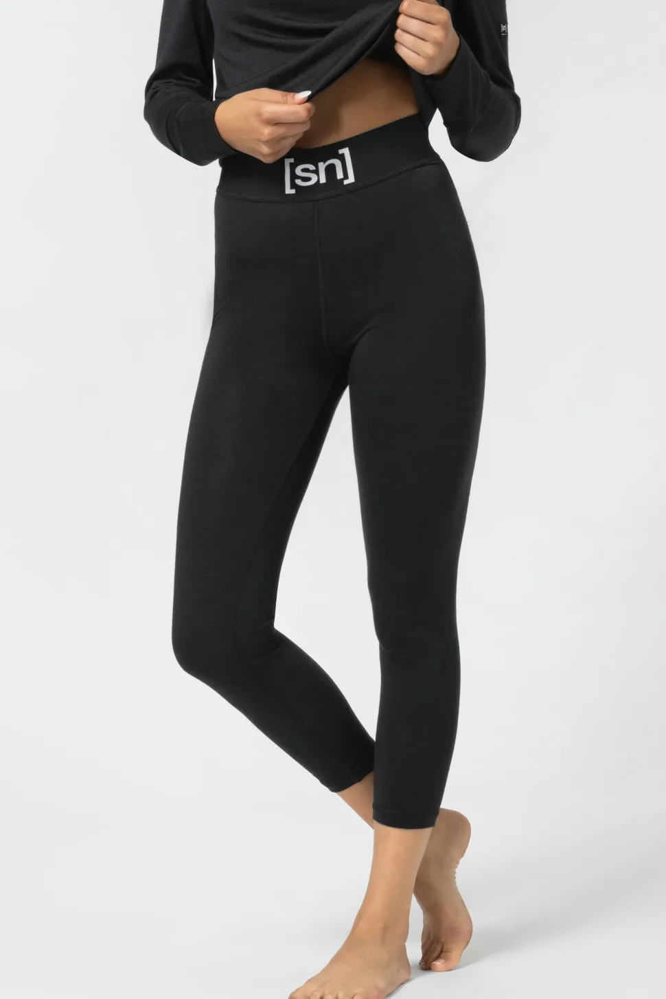 super.natural Women's Tundra175 Tight 3/4 Jet Black