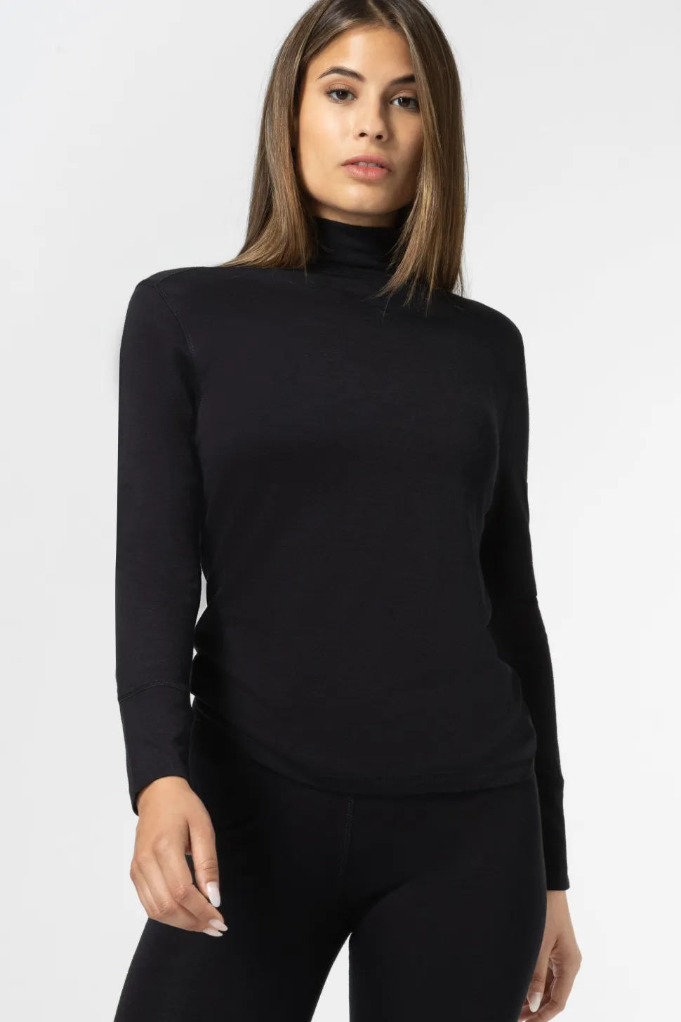 super.natural Women's Tundra175 Turtleneck Jet Black