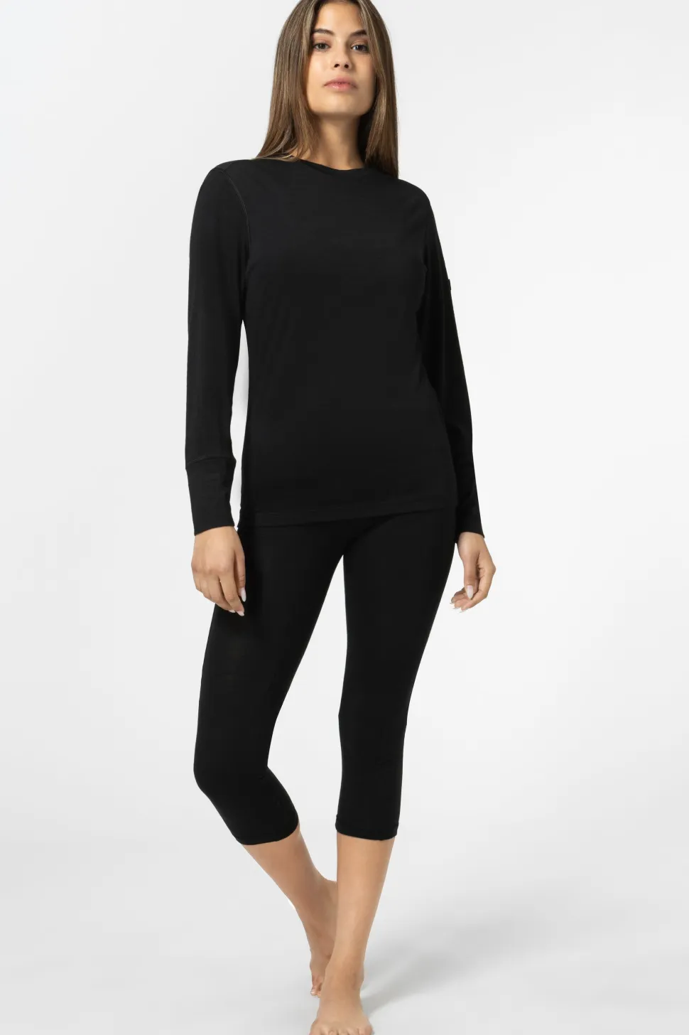 super.natural Women's Tundra175 Long Sleeve Jet Black
