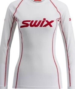 Swix Women's RaceX Classic Long Sleeve Bright White/Swix Red