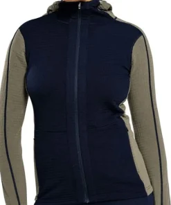 Ulvang Women's Peak Field Hooded Full Zip Midlayer Bungee Grey/Navy Blue