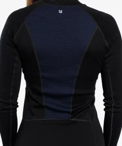 Ulvang Women's Peak Map Crew Baselayer Black/Navy Blue