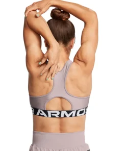Under Armour Women's HeatGear® Armour Mid Branded Sports Bra Tetra Gray