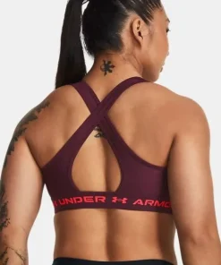 Under Armour Women's UA Crossback Mid Bra Dark Maroon