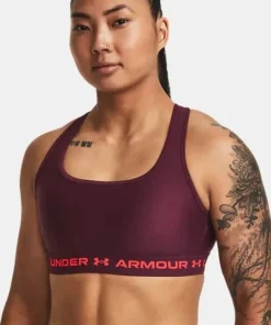 Under Armour Women's UA Crossback Mid Bra Dark Maroon