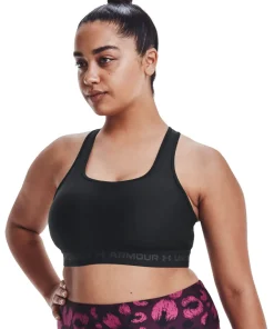 Under Armour Women's UA Crossback Mid Bra Black/Black/Jetgray