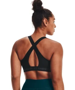 Under Armour Women's UA Crossback Mid Bra Black/Black/Jetgray