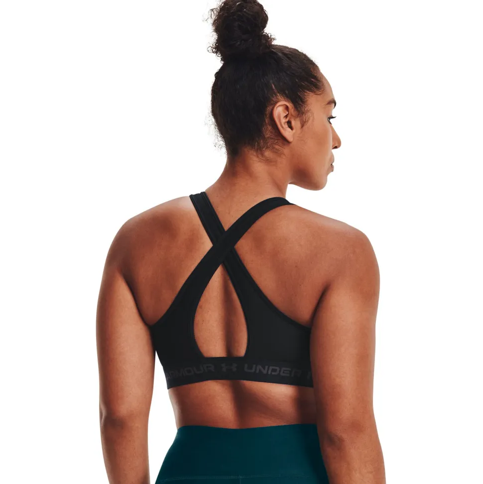 Under Armour Women's UA Crossback Mid Bra Black/Black/Jetgray