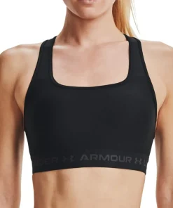 Under Armour Women's UA Crossback Mid Bra Black/Black/Jetgray