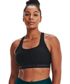 Under Armour Women's UA Crossback Mid Bra Black/Black/Jetgray