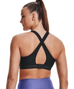 Under Armour Women's UA Crossback Mid Bra Black/Black/Jetgray
