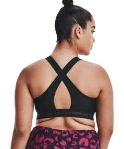 Under Armour Women's UA Crossback Mid Bra Black/Black/Jetgray