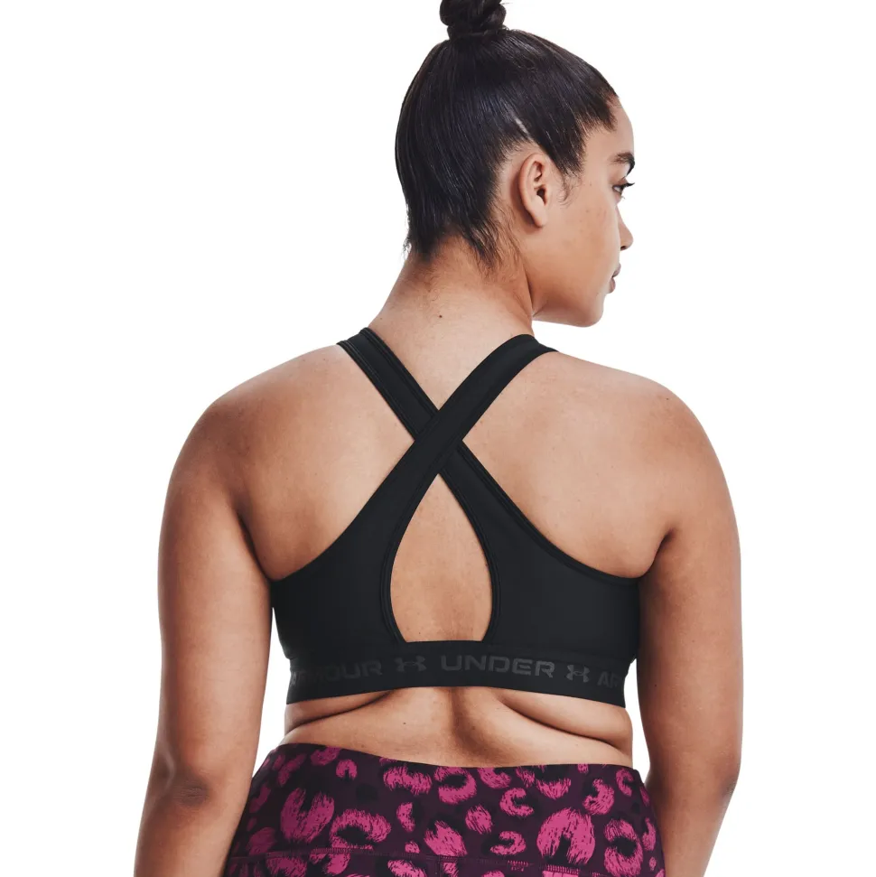 Under Armour Women's UA Crossback Mid Bra Black/Black/Jetgray