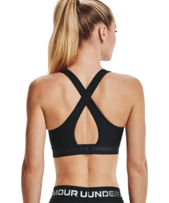 Under Armour Women's UA Crossback Mid Bra Black/Black/Jetgray