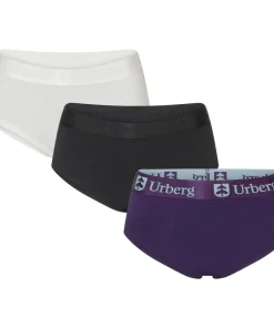 Urberg Women's Bamboo Hipsters 3-Pack Black Beauty+bright White+grape