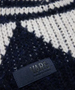 Varg Unisex Bräcke Knitted Beanie Dark Blue With Off White