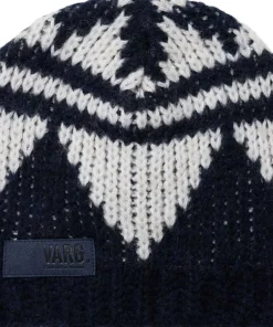 Varg Unisex Bräcke Knitted Beanie Dark Blue With Off White