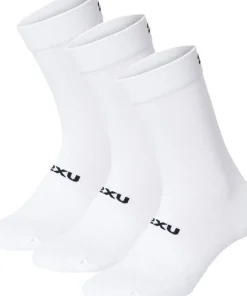 2XU Crew Socks 3 Pack White/Black