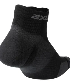 2XU Vectr Light Cush 1/4 Crew Sock Black/Titanium