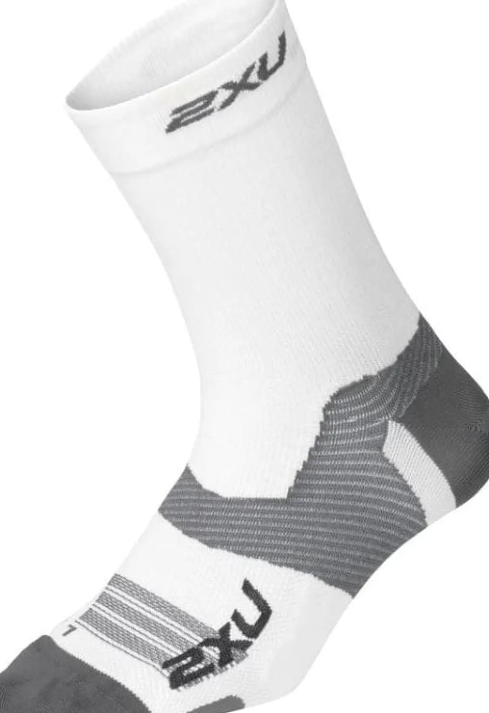 2XU Vectr Light Cushion Crew Sock White/Grey