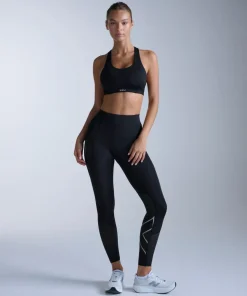 2XU Women's Aero Mesh Hi-Rise Compression Tights Black/silver Reflective