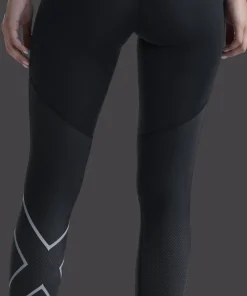 2XU Women's Aero Mesh Hi-Rise Compression Tights Black/silver Reflective