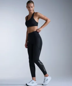 2XU Women's Aero Mesh Hi-Rise Compression Tights Black/silver Reflective
