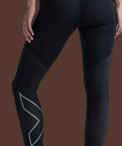 2XU Women's Aero Mesh Hi-Rise Compression Tights Black/silver Reflective
