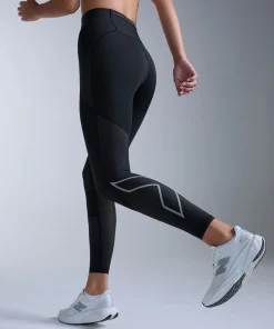 2XU Women's Aero Mesh Hi-Rise Compression Tights Black/silver Reflective