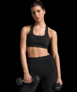 2XU Women's Form Racerback Medium Impact Bra Black/black