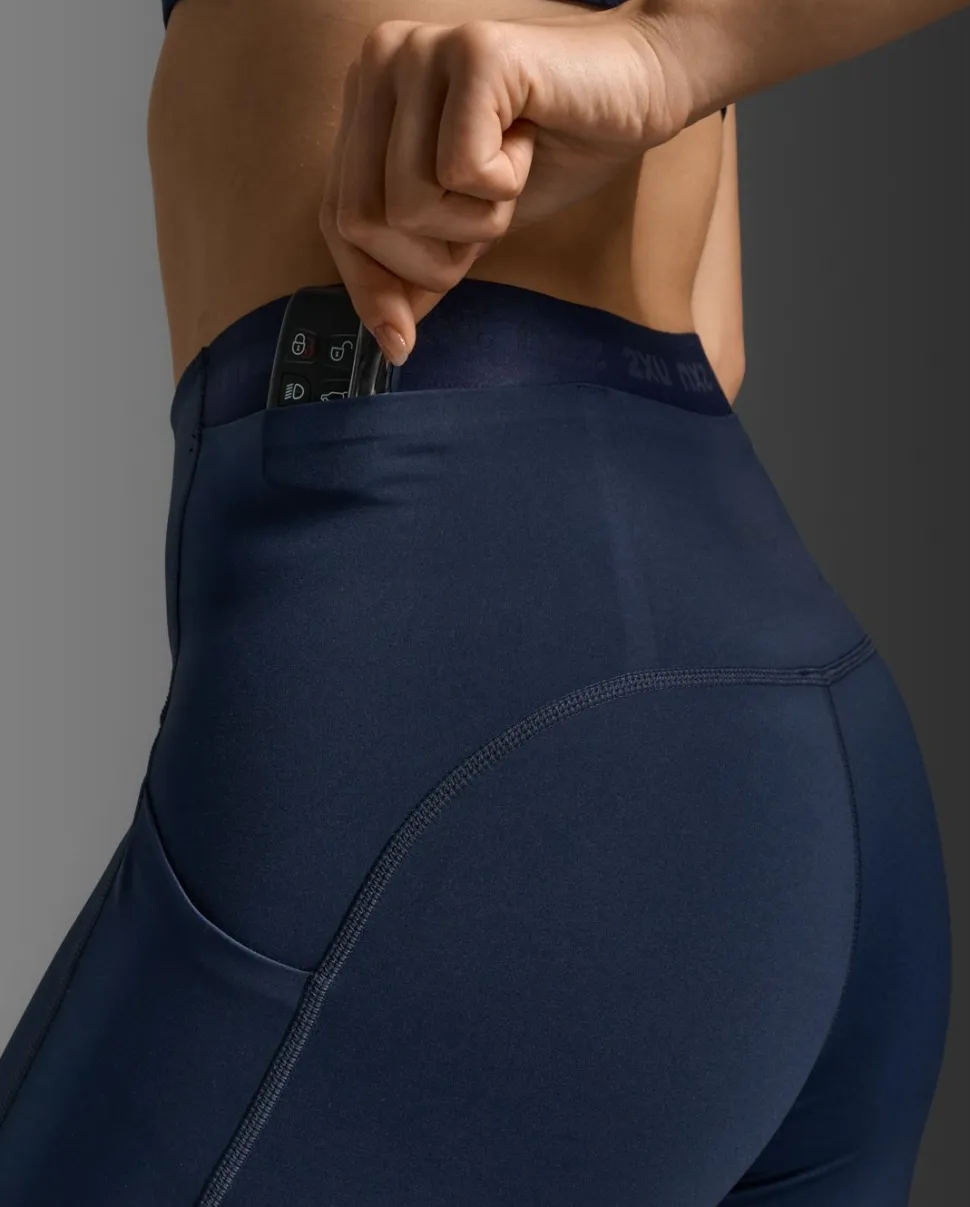 2XU Women's Form Stash Hi-Rise Compression 7/8 Midnight/midnight