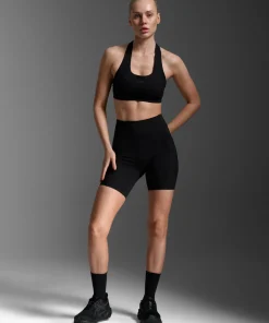 2XU Women's Form Stash Hi-Rise Compression 4 Inch Shorts Black/black