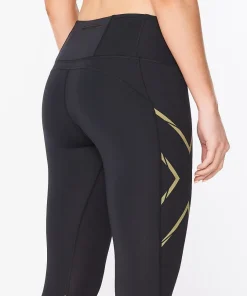 2XU Women's Light Speed Mid-Rise Compression Tights Black/Gold